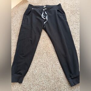 Figs Black Track Jogger Pants